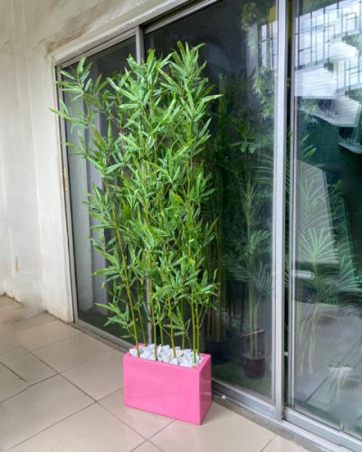 Artificial Bamboo Plant And Fiberglass Vase | Combo Of Plants And Planters