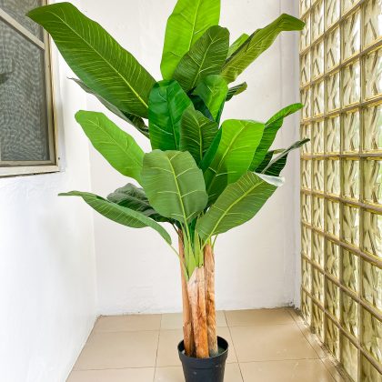 Artificial Indoor Decor Trees/Plants | Faux Three Stem Banana Tree