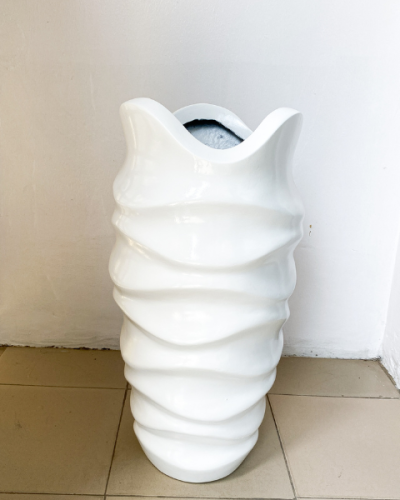 Periwinkle Fiberglass Flower Pot/vase For Interior And Exterior Home Decorations