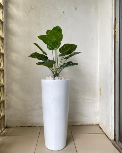 Artificial Plant Potted With Cone fiberglass Vase