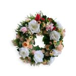 Elegant Floral Wreath (50cm) | Luxury Decorative Flower Wreath for Home, Events & Memorials