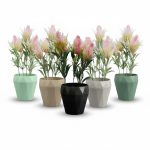 Vine flower potted in Icosahedron Vase | 35cm Table Top Decoration - Image 2