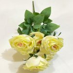 9 Heads Bouquet Camellia Artificial Flowers | Wedding and Home Decoration Floral setup Roses (PN-2) - Image 5