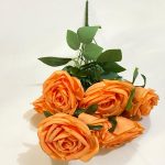 9 Heads Bouquet Camellia Artificial Flowers | Wedding and Home Decoration Floral setup Roses (PN-2) - Image 9