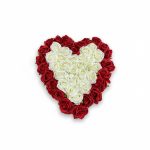 Heart-Shaped Artificial Rose Flower Arrangement (Red & White)