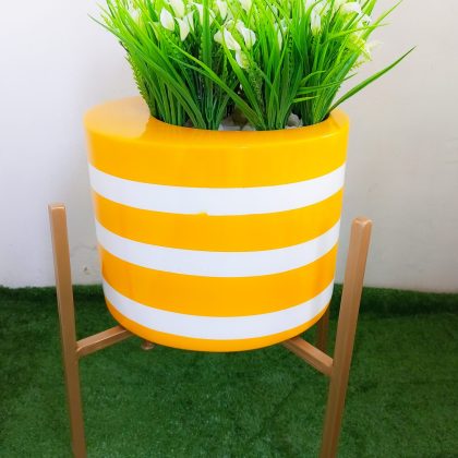 Standard Quality Strips Color Fiberglass Potted With Aesthetic Vine Flowers -75cm(Metal stand included)