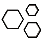 Hexagon Wooden Flower vase For Interior Wall Decorations | Height 32CM