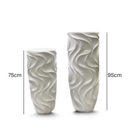 Wave Fiberglass Plants Pots For Indoor/Outdoor Decor